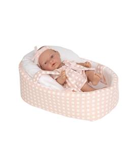 Arias lėlytė languotoje nešyklėje, oranžinėje, 26 cm. AR50618