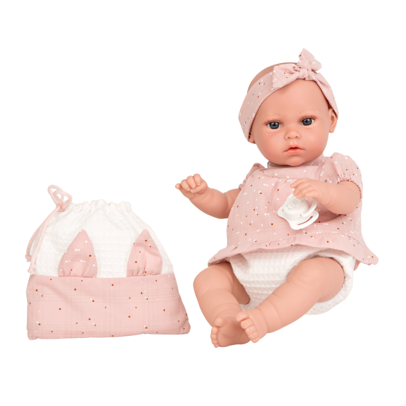 Arias kūdikėlis su maišeliu, rožinė, verkia, 33 cm. AR60627