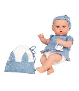 Arias kūdikėlis su maišeliu, žydra, verkia, 33 cm. AR60628