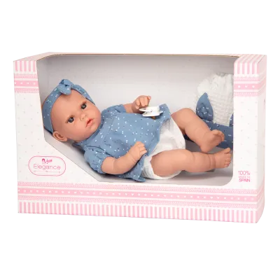 Arias kūdikėlis su maišeliu, žydra, verkia, 33 cm. AR60628