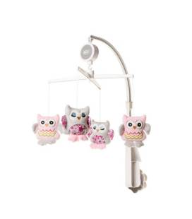 P&E 4BABY MUZIKINĖ KARUSELĖ PELĖDOS, Rožinė