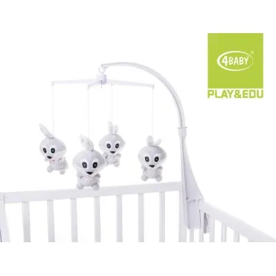 P&E 4BABY MUZIKINĖ KARUSELĖ Triušiai, Pilka 57886