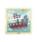 Viga 44630 Puzzle uz paliktņa 9 elementi - laiviņa
