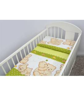 120/90 cm. Ankras 2 dalių patalynės užvalkalų komplektas "Draugai", Žalia