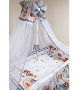 120/90 cm. Ankras 2 dalių patalynės užvalkalų komplektas "Pelėda", Pilka