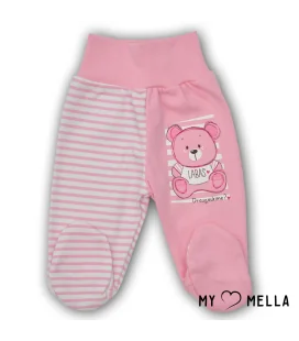 Kelnės su pėdutėmis kūdikiams LABAS, rožinės, 56-62cm.