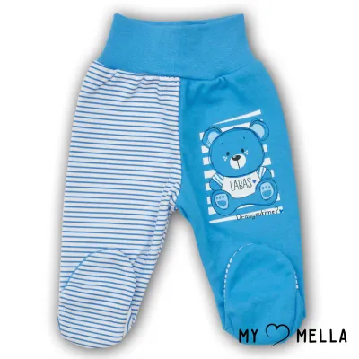 Kelnės su pėdutėmis kūdikiams LABAS, mėlynos, 56-62cm.