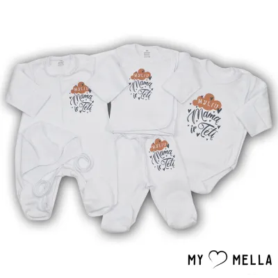 Naujagimio kraitelis penkių dalių "Myliu", baltas, 56-62cm.