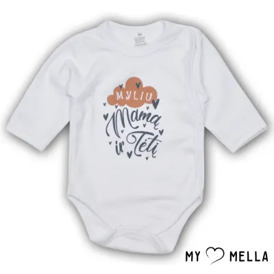 Smėlinukas susiaučiamas "Myliu", baltas, 56-62cm.