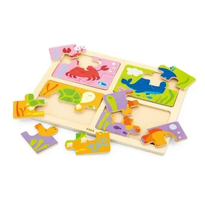 Viga 50190 Puzzle na podkładce 4w1 - morze - Pagrindinis