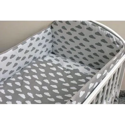 135/100 cm. Ankras 2 dalių patalynės užvalkalų komplektas "DEBESĖLIAI", Pilka