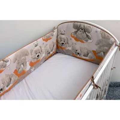 Ankras 360 CM. apsaugėlės lovytei "FUNNY BEAR", Ruda