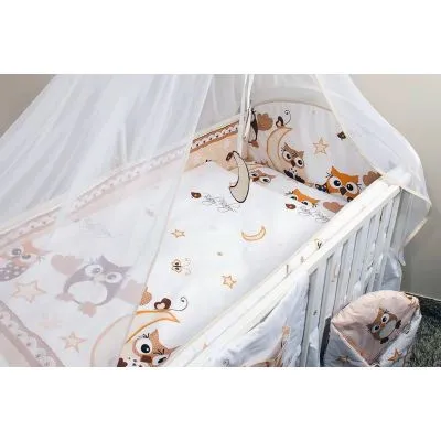 Ankras 360 cm. aizsargmaliņa gultiņai Pūce, brūna