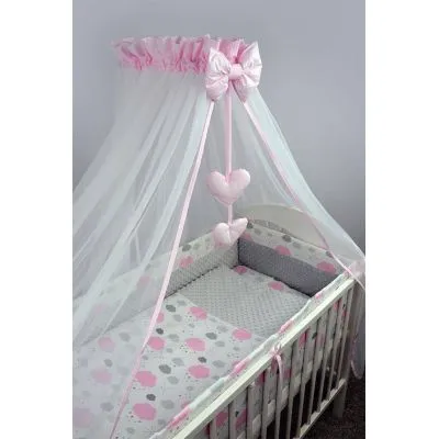 Ankras 6 dalių patalynės komplektas "Debesėliai Minky" Rožinė