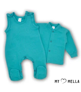 Šliaužtinukas ir marškinėliai pašiltintos medvilnės 56, 62 cm. Žalia