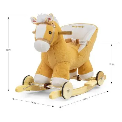 Milly Mally minkštas supamas arkliukas Polly, Light Brown, 12+ - Supamieji arkliukai