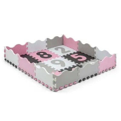 Milly Mally dėlionė/sustatomas kilimėlis Jolly 3x3 Digits - Pink Grey - Žaidimų kilimėliai