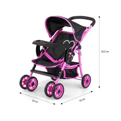 Milly Mally Lėlių vežimėlis Kate Prestige Black - Lėlių namai, vežimėliai ir kita atributika