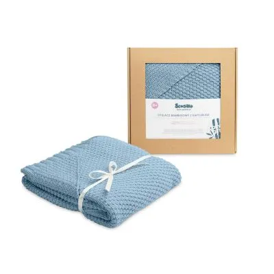 Sensillo 100% bambuko pledas 90x85, Mėlynas, Sillo-43491