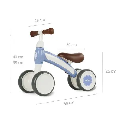 Qplay balansinis dviratukas Cutey Retro Blue - Balansiniai dviratukai