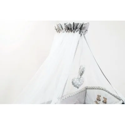 Ankras tiulinė lovytės užuolaida/baldakimas Rabbit, Pilka - Apsaugėlės lovytei
