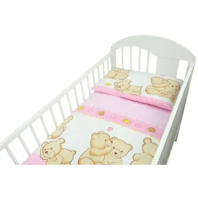 120/90 cm. Ankras 2 daļu gultas veļas komplekts "Draugi", Rozā