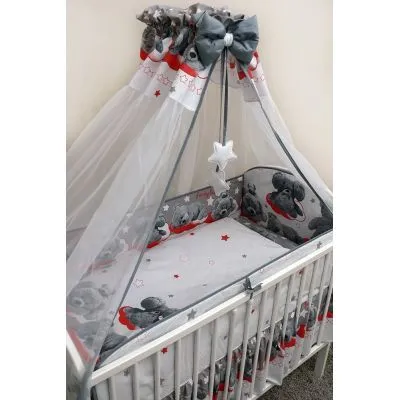 Ankras 6 dalių patalynės komplektas "Funny bear" Pilka - Vaikiškos patalynės komplektai