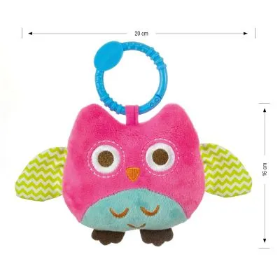 Milly Mally Plush hanging toy - Happy owl - 2552 PINK - Pagrindinis