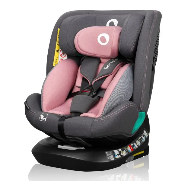 Autokėdutė Lionelo Bastiaan One I-size 0-36 kg. 360., Pink rose