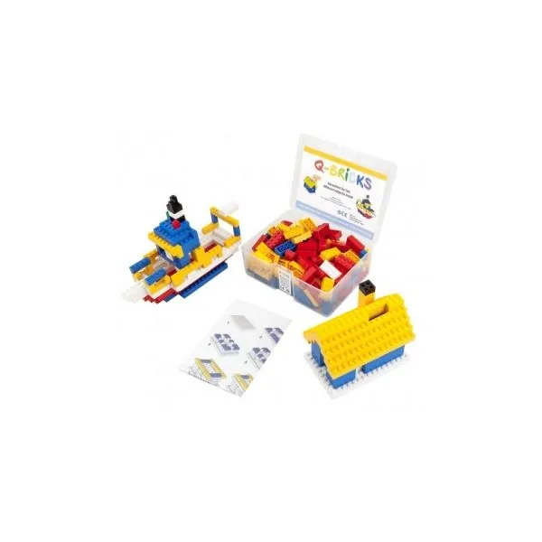 Q-Bricks komplekts - Makšķernieka namiņš+Krājkase, 207 gab.