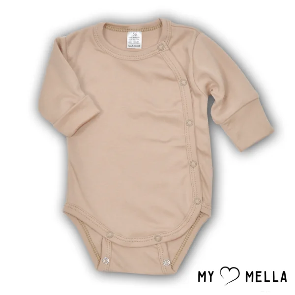 Augošs aizverams bodijs "Mono", balināts kakao krāsā, 56-62, 62-68 cm.