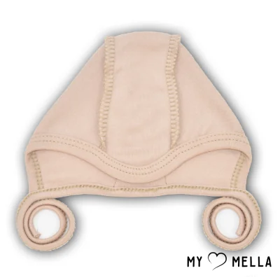 Kepurytė išvirkščiomis siūlėmis, medvilnė, balinta kakava, 56