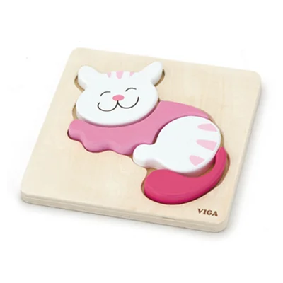 Viga 59930 Shape Block Puzzle - Cat