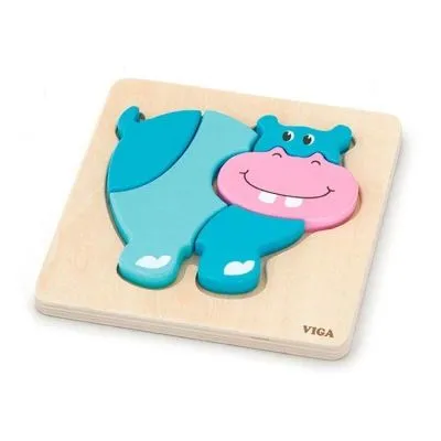 Viga 59932 Shape Block Puzzle - Hippo