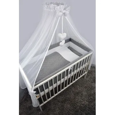 Ankras 6 dalių patalynės komplektas "Žvaigždutės Minky" Pilka