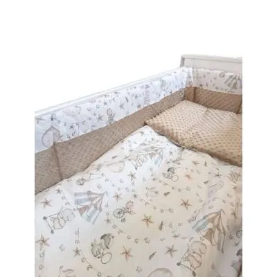 Ankras 6 dalių patalynės komplektas "Cirkas Minky" Smėlinė