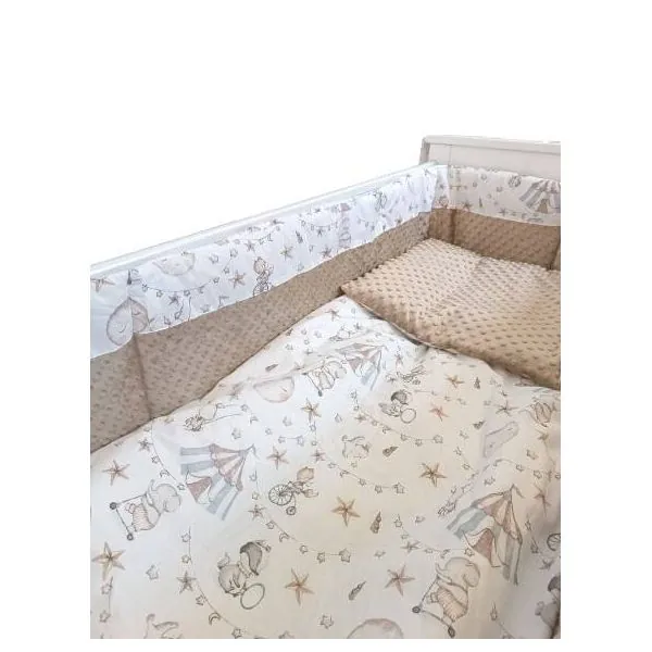 Ankras 6 daļu gultas veļas komplekts "Cirkas Minky" Smilšu krāsā