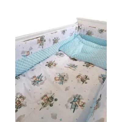 Ankras 6 daļu gultas veļas komplekts "Pilots Minky" Zils