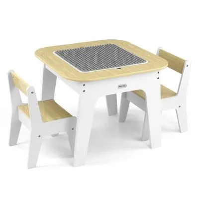 Zestaw mebli Olaf Blocks - Stolik i dwa krzesełka White