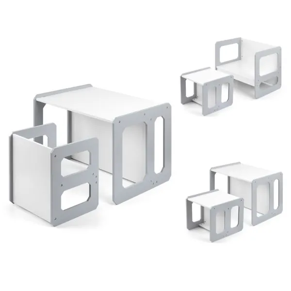 Milly Mally daudzfunkcionāls galda un krēsla komplekts Stella 3in1, Grey