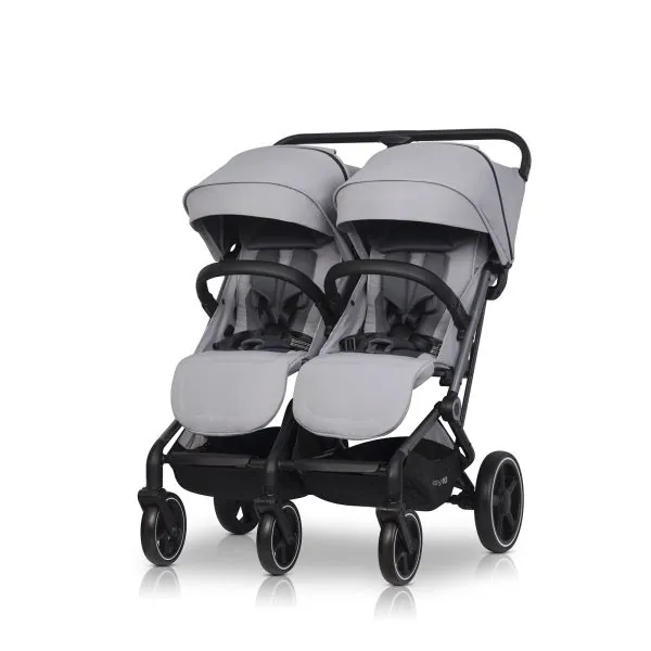 Ratiņi dvīņiem Easy go Echo, Mākoņains pelēks