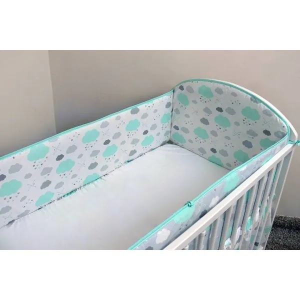 Ankras 360 CM. gultas aizsargs "Mākoņi", Piparmētra