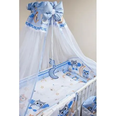 Ankras 6 dalių patalynės komplektas "Pelėdos" Mėlyna