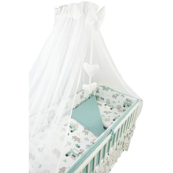 Ankras 6 daļu gultas veļas komplekts "Zoo", Zaļa