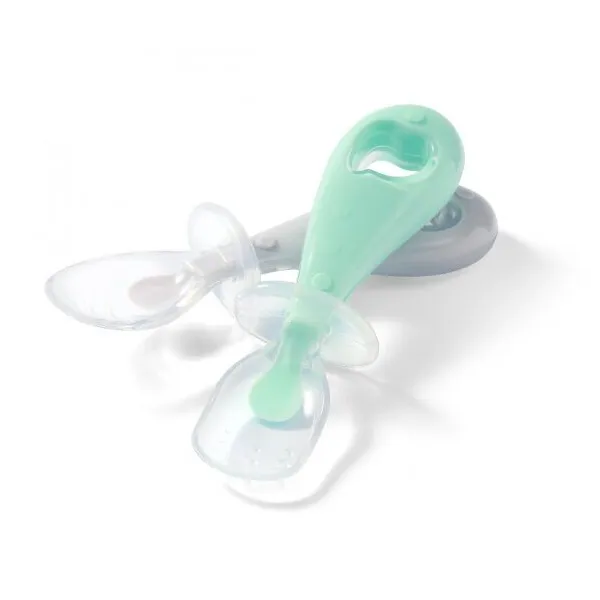 Babyono silikona karotītes 2 gab. pelēks/mentols