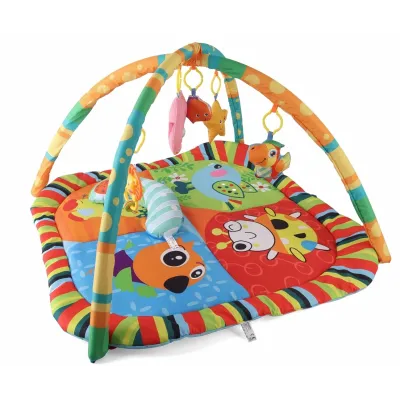 TinyMini attīstošais paklājiņš 2in1, Krāsaini dzīvnieki"