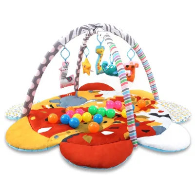 TinyMini attīstošais paklājiņš 2in1 Safari zieds, JL639-2B