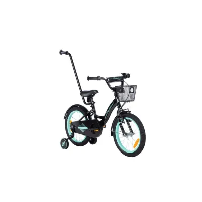 Dviratukas TOMABIKE "PLATINUM" 16, BLACK / TURKUS