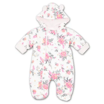 Siltināts kombinezons zīdaiņiem, Ziedi, 68 cm.