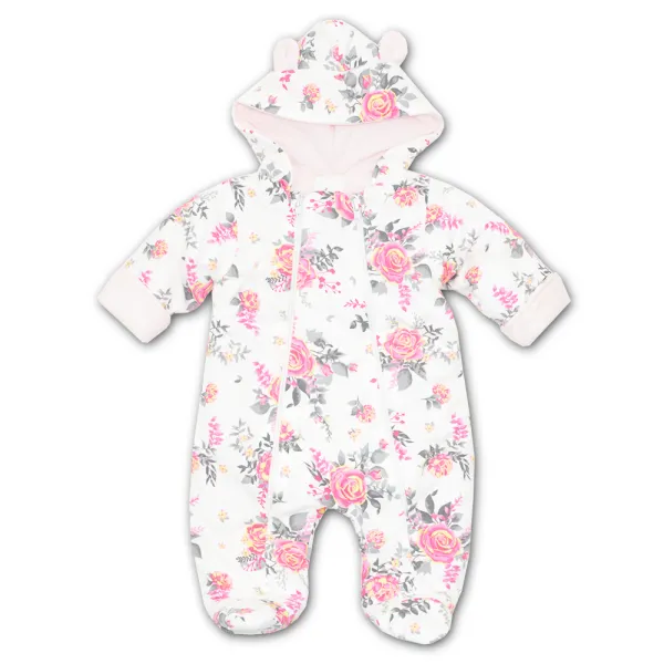 Siltināts kombinezons zīdaiņiem, Ziedi, 68 cm.